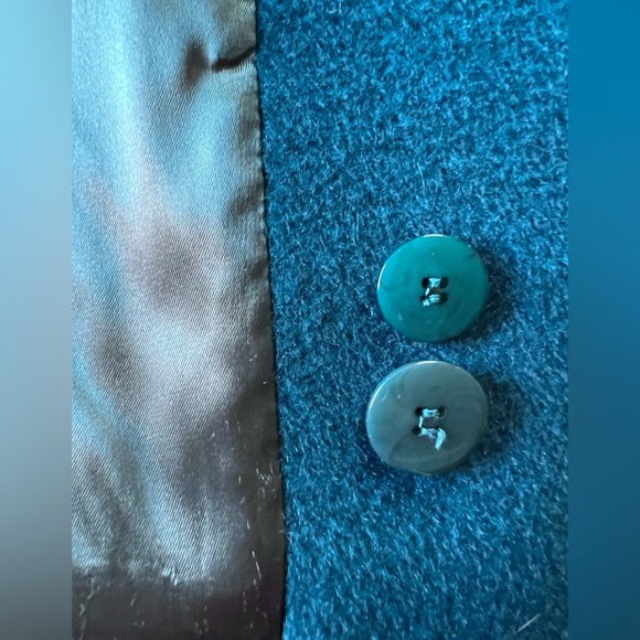 Pendleton Vintage 100% Wool Teal Uptown Long Trench Coat Made in USA Size 14 - Picture 9 of 13